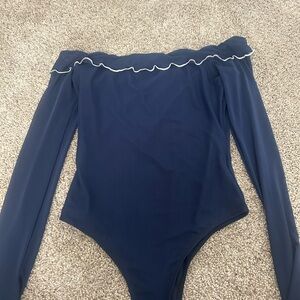 Princess Polly Navy Off-Shoulder Body Suit